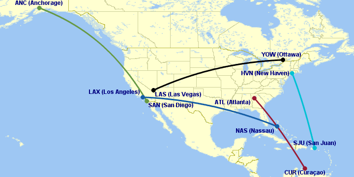 'Cranky Network Awards 2024: Sexiest New Route – Short-Haul' is today's Featured Map on gcmap.com. (Permalink: gcmap.com/featured/20240…) @crankyflier #CrankyNetworkAwards @AlaskaAir @Delta @JetBlue @AveloAir @flair