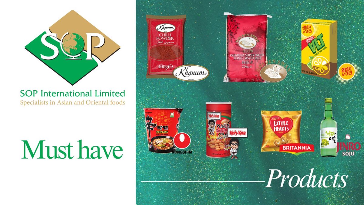 Check out some of our must have products at SOP International LTD...

soponlinestore.com

#musthaves #foodsofinstagram #sopinternationalltd #khanum #khanumbrand #vitasoy #vlt #vita #goldenswan #longgrainrice #britannia #kohkae #spicelovers #jinro #grapesoju