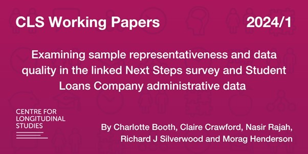 CLScohorts's tweet photo. New CLS #WorkingPaper
Recently linked #NextSteps age 25 survey and Student Loans Company data shows strong research potential, with high data quality and relatively good representation of wider populations ➡️https://t.co/EmSnCt0g32 https://t.co/8uv4h9m2oN