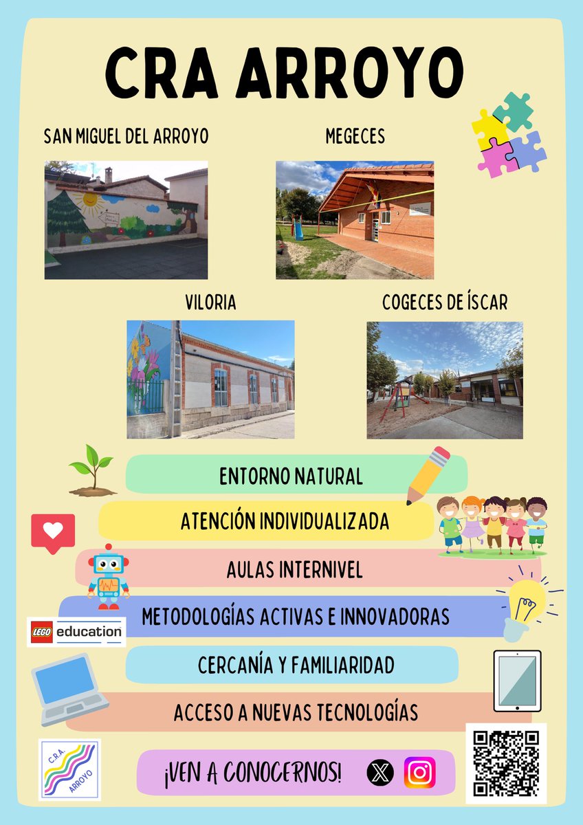 ¡Ven a conocernos! 🏫 Periodo de matriculación del 14 de marzo al 3 de abril, ambos inclusive. 
📍San Miguel del Arroyo
📍Megeces
📍Viloria
📍Cogeces de Íscar

<a href="/educacyl/">Educación JCyL</a> <a href="/cfievalladolid/">CFIE VALLADOLID</a> 

#escuelarural #jornadadepuertasabiertas