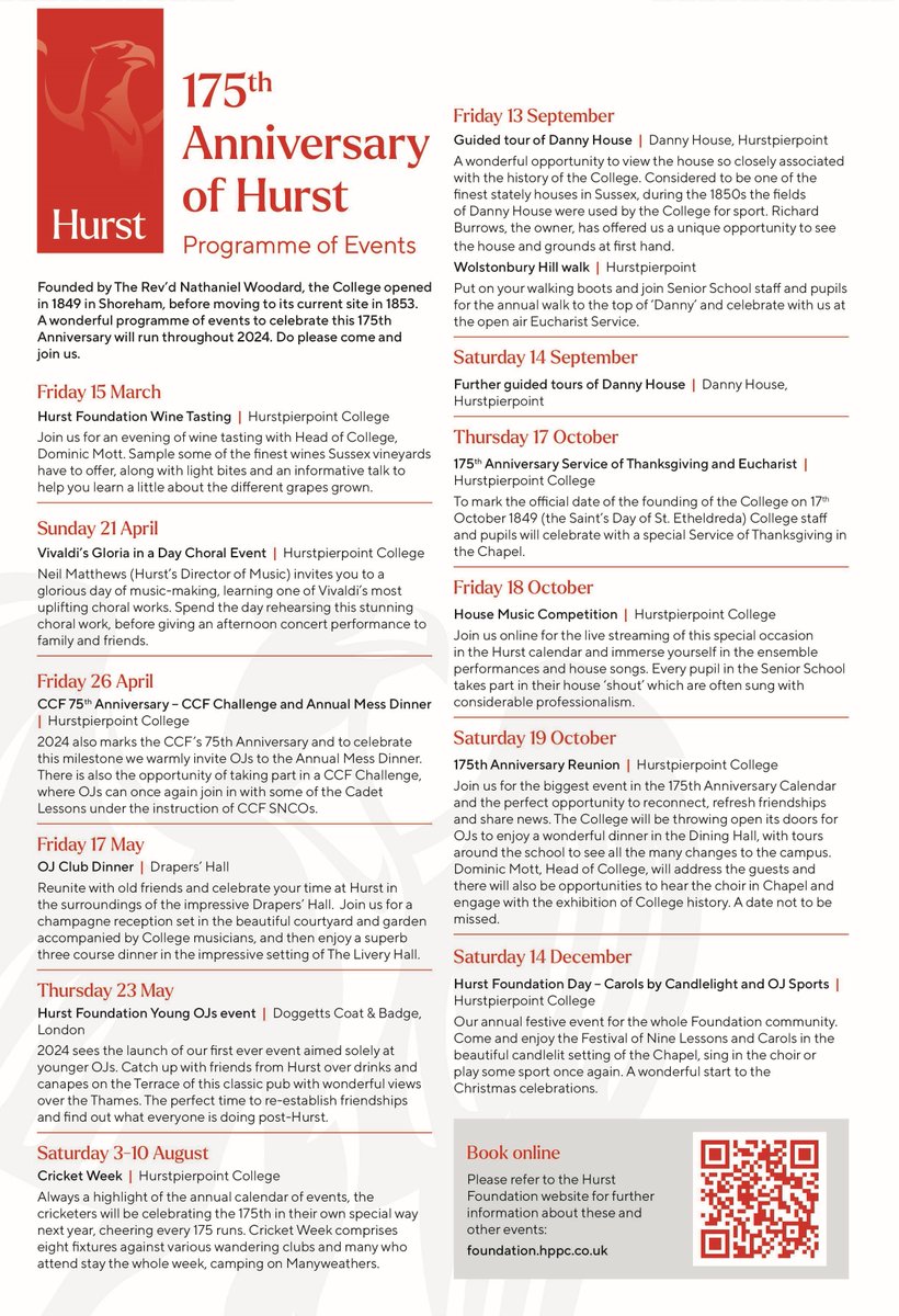 Click the link to book onto any of our 175th Anniversary events-foundation.hppc.co.uk/events