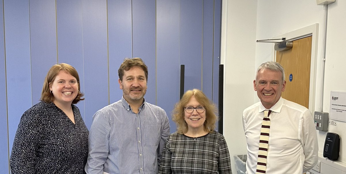 Congratulations to @bbhorley , who has successfully defended her @icshc @dmuleicester PhD on the history of speedway in a lively and informative viva. Pictured l-r are @FionaSkillen (external), @matthew_mtaylor (1st supervisor), Barbara, & @HistoryMartin (internal) #sportshistory