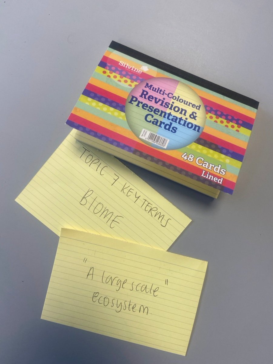 QM_News's tweet photo. Exam Tip: Use revision cards to revise key definitions. Write the key term on one side and then the definition on the other side. You can use these to test a friend, too! #kindness #geography #revision https://t.co/0g2RaOLWid