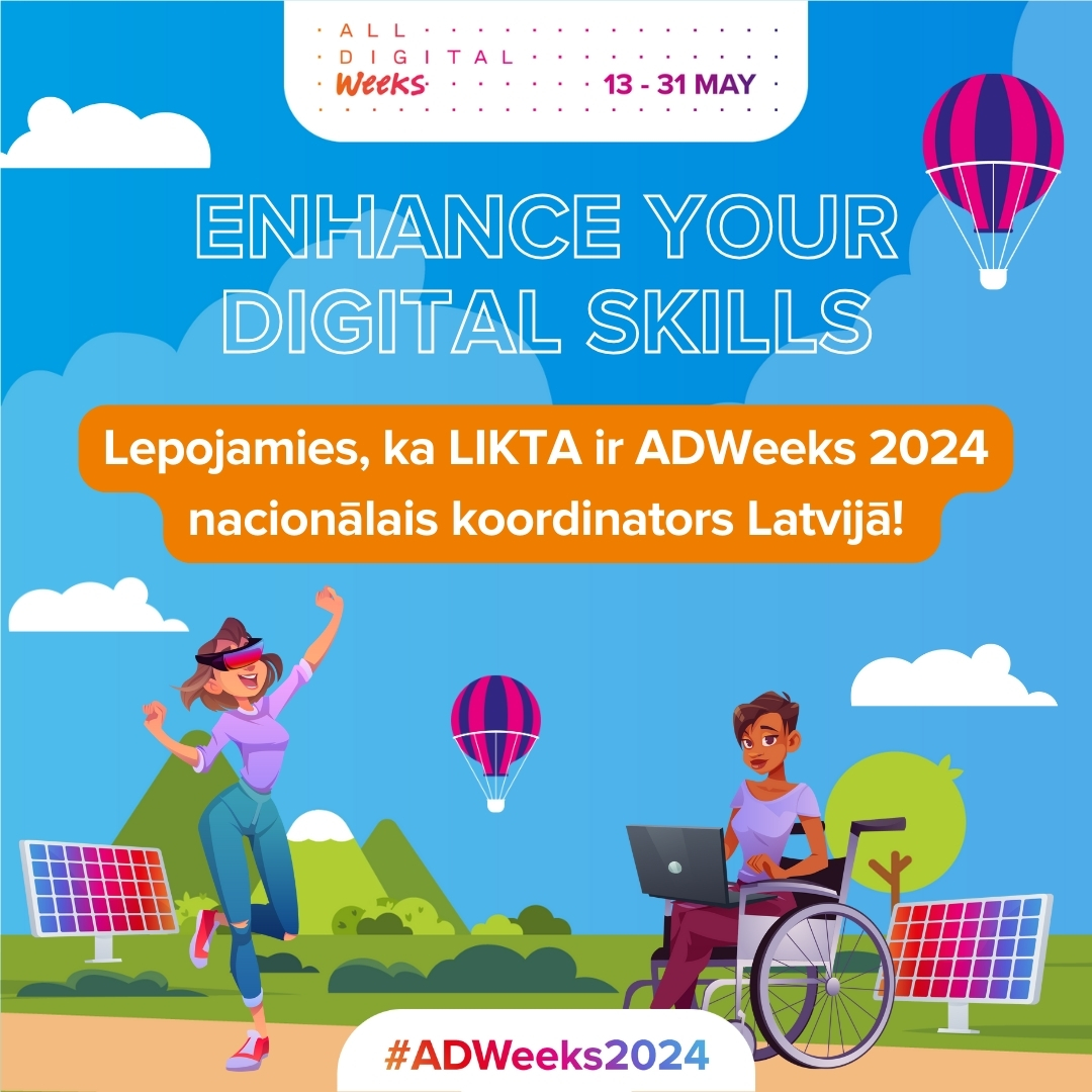 ✅Kampaņa #alldigitalweeks ir iniciatīva digitālo prasmju un nodarbinātības veicināšanai visā Eiropā.

✅Digitālā nedēļa Latvijā tiek organizēta ALL Digital Weeks 2024 #adweeks2024 ietvaros un šogad notiks jau 15. reizi!