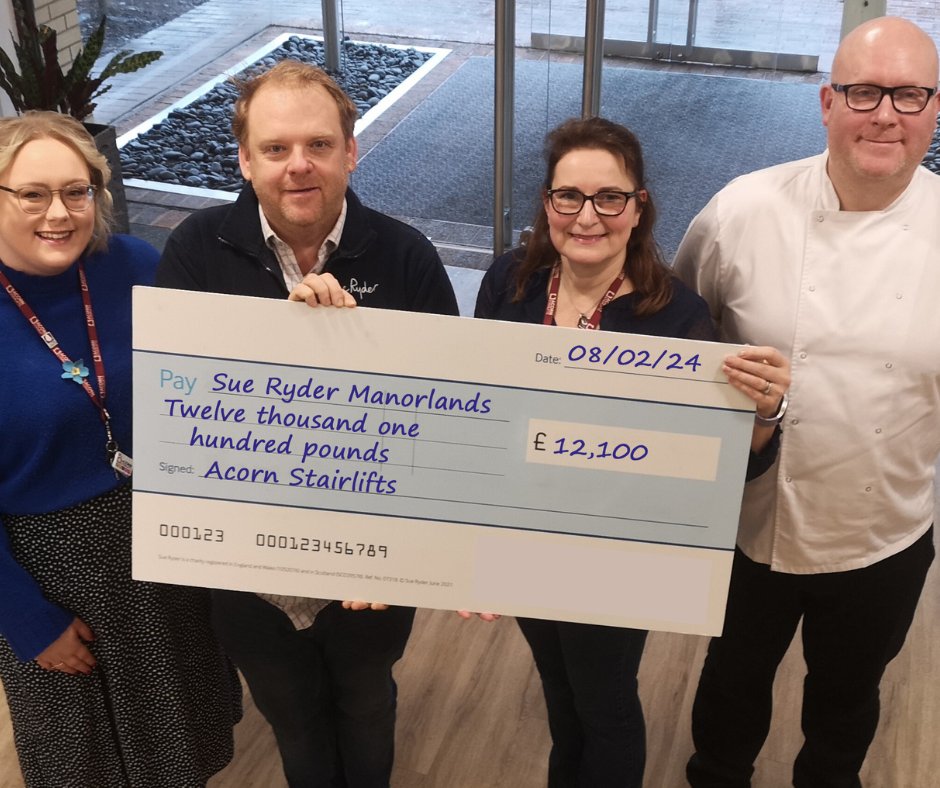 Thank you so much to @AcornStairlifts, whose generous donation of £12,000 will help us provide more end-of-life care. Acorn has supported us as its principal local charity since 2012, with staff at Steeton and Shipley offices and factories raising well over £130,000!
