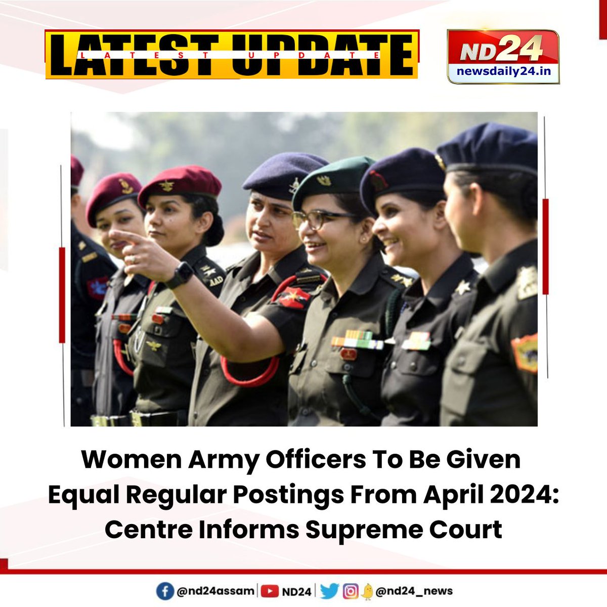 The #SupremeCourt while hearing an application seeking directions for proper implementation of the judgement in Lt.Col Nitisha v. UOI, was informed by the Centre that a new policy is in progress which shall ensure that both male and #femaleofficers of the Indian (cont)
