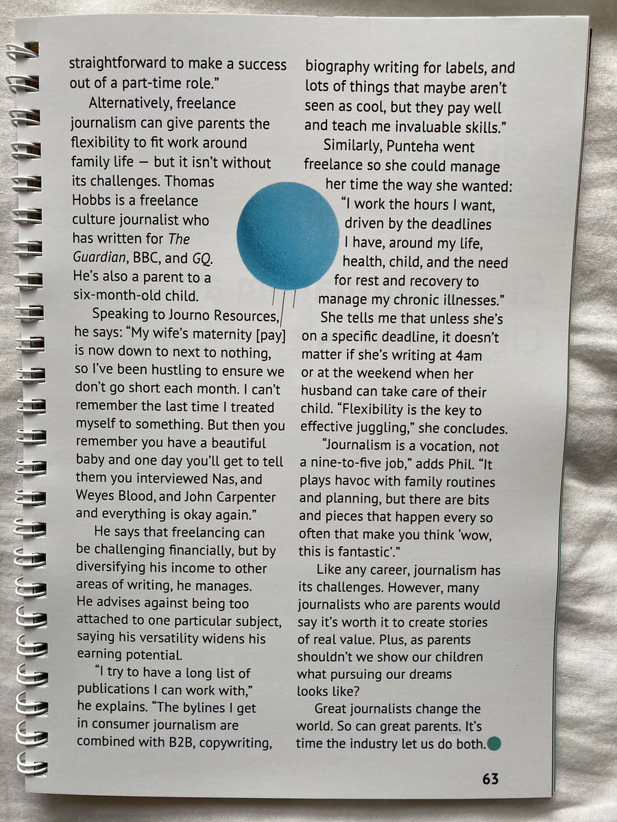 I wrote an article for <a href="/journoresources/">Journo Resources</a> about parents breaking into journalism and what needs to change to make the industry more accessible. 
Thank you <a href="/Jem_Collins/">Jem Collins</a> for everything and @vTFeatures <a href="/thobbsjourno/">thomas hobbs - freelance culture journalist</a> for your words.