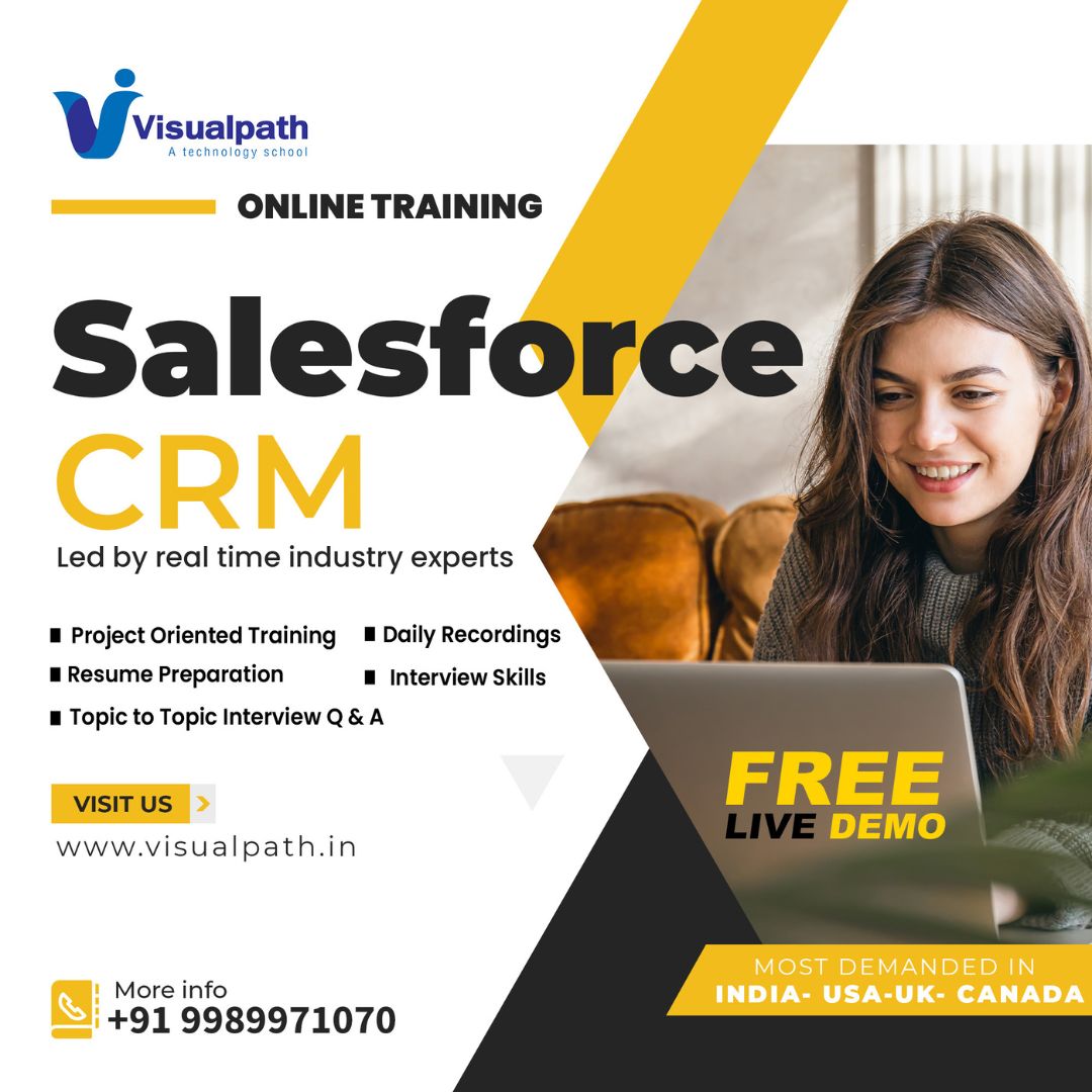 Jay_visualpath's tweet image. Visualpath Teaching is the best Salesforce CRM Training in Ameerpet. It is the NO.1 Institute in Hyderabad Providing Online Training Classes. Contact us +91-9989971070.
Visit: visualpath.in/salesforce-crm…

#SalesforceCRMOnlineTraining #SalesforceCRMTraining #SalesforceTraining