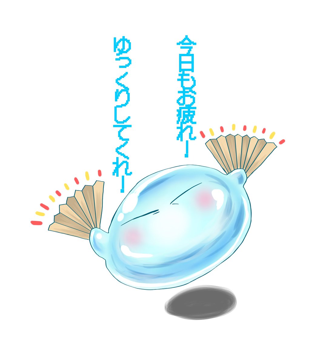 slime (creature) white background solo hand fan no humans slime girl simple background  illustration images