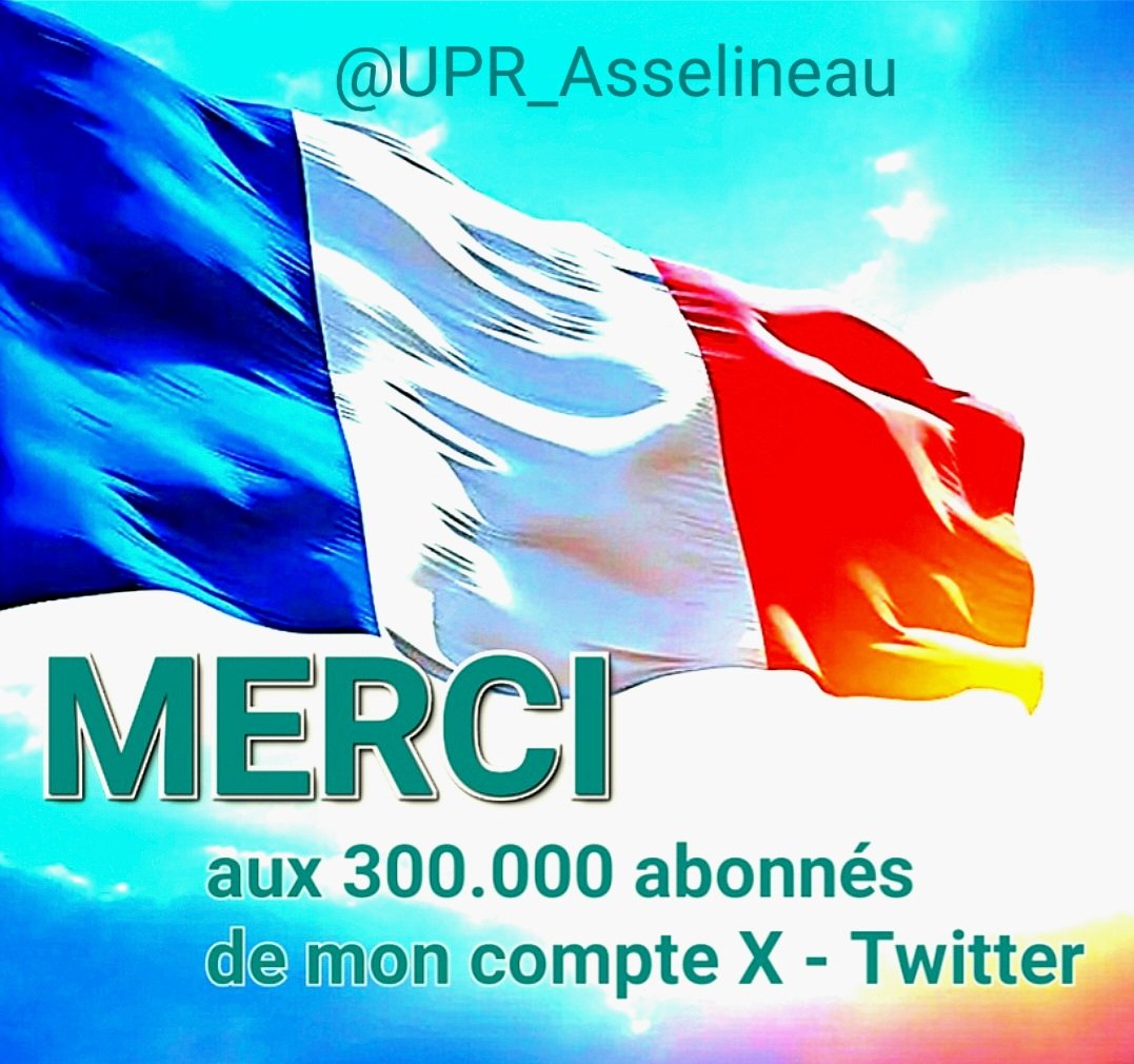 f_asselineau's tweet photo. 📈 𝗠𝗢𝗡 𝗖𝗢𝗠𝗣𝗧𝗘 𝗧𝗪𝗘𝗘𝗧𝗘𝗥
𝗩𝗜𝗘𝗡𝗧 𝗗𝗘 𝗙𝗥𝗔𝗡𝗖𝗛𝗜𝗥 𝟯𝟬𝟬.𝟬𝟬𝟬 𝗔𝗕𝗢𝗡𝗡𝗘́𝗦
Il avait franchi le cap des 200.000
le 14 octobre 2022
Soit
✅️ 100.000 abonnés supplémentaires
en 16 mois
✅️ +6250 abonnés/mois ; +208/jour
MERCI À TOUS
DE BRAVER LA CENSURE ! https://t.co/pr311BZxh8