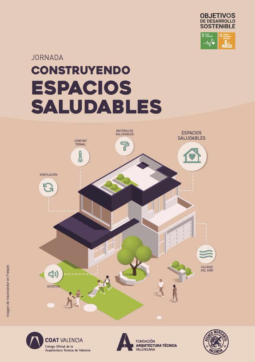 AteneoValencia's tweet photo. Jornada Construyendo Espacios Saludables | 22/2 | 18h. | Teatro @AteneoValencia | Gratuita | Inscripciones: formacion@caatvalencia.es (nombre completo) | Organiza: @COATValencia | 
4 mesas redondas por @baumitspain, #ABSOTEC, @Aldes_Spain | Al finalizar - Vino de honor (20.15h.) https://t.co/m6wL0Wka98