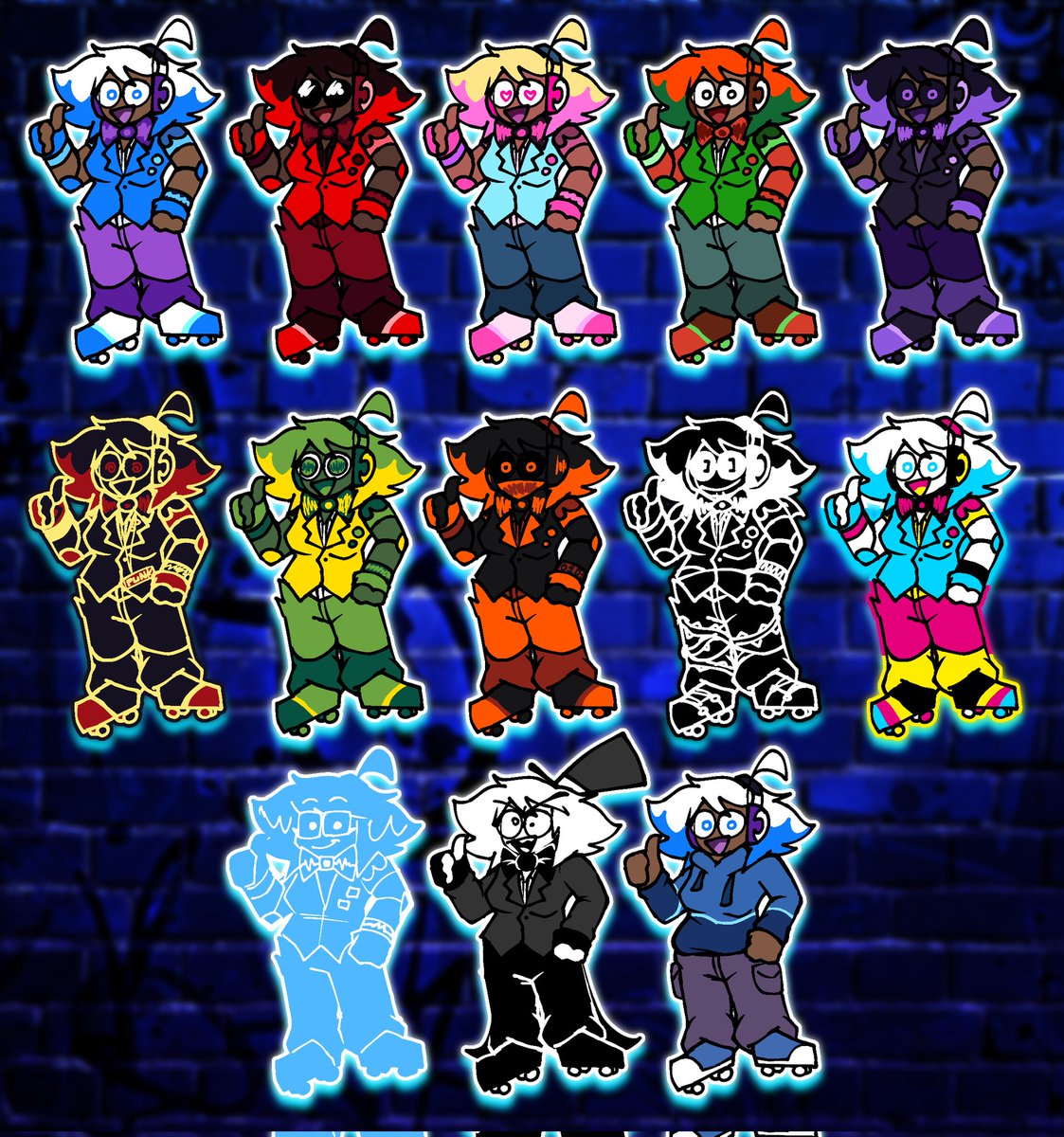 Someone in cyancord started a trend in making smash(???) alts for our sonas and i went overboard for a few hours, this was the result. References in the replies.
#ocart #originalcharacter
