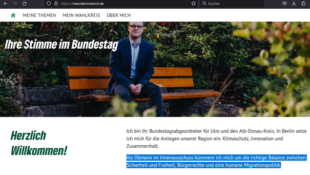 Sport_Schuetze's tweet photo. Heute nehme ich mir mal den MdB @herr_emmerich vor; er ist Obmann im Innenausschuss für @Die_Gruenen und kümmert sich in dieser Rolle unter anderem „um die richtige Balance zwischen Sicherheit und Freiheit, Bürgerrechte und eine humane Migrationspolitik“. 1/ https://t.co/1s4a724dGA