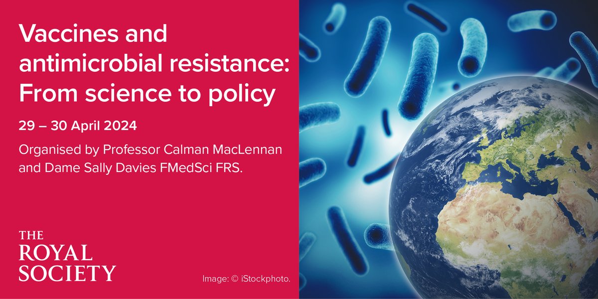 Do you have a research interest in vaccines and microbial resistance? Join our upcoming science+ meeting with Dame Sally Davies and Professor Calman MacLennan online (in-person attendance now sold out). Find out more: ow.ly/wf3650QFx0l #BactiVacEvents