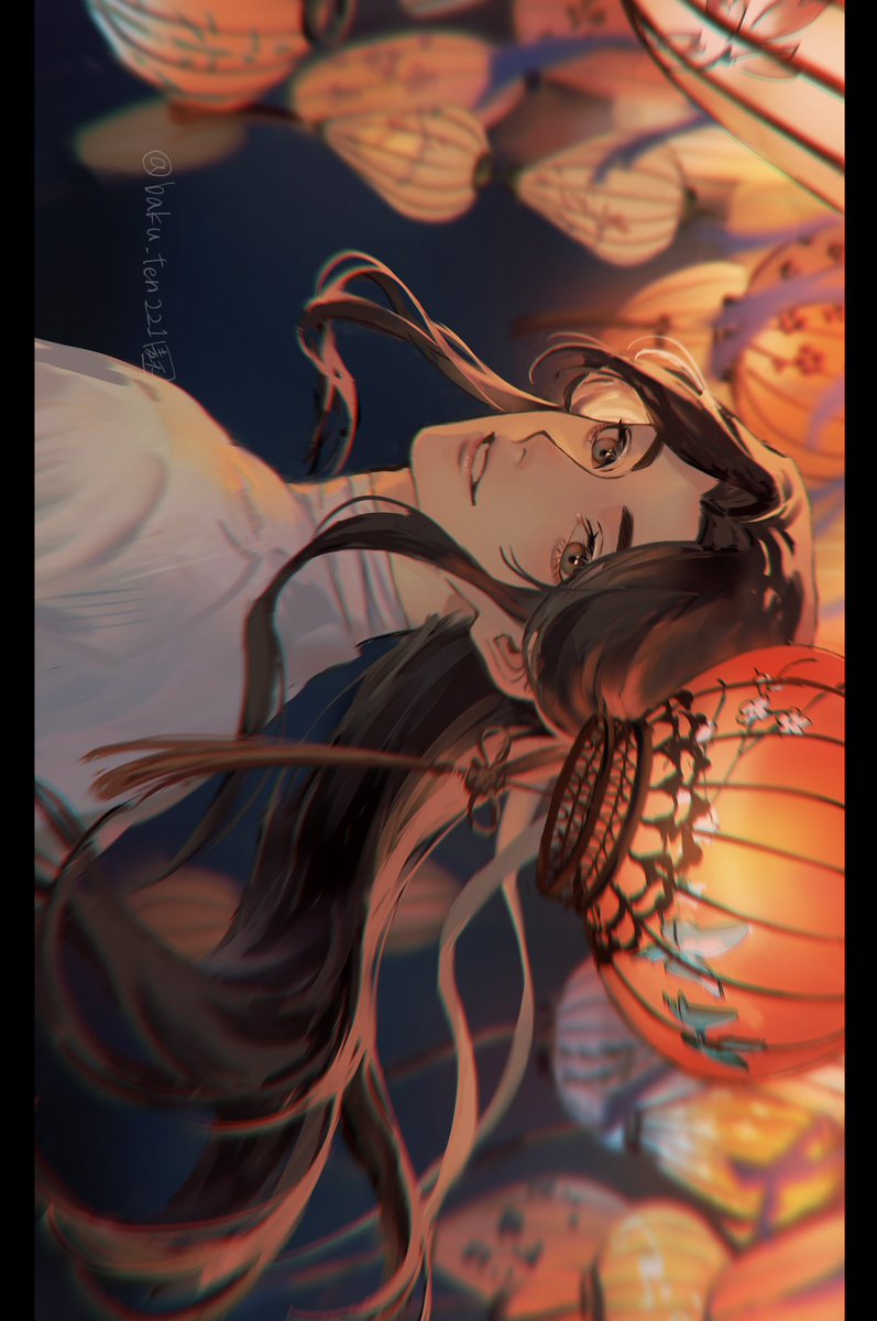 #TGCF 謝憐「三郎、すごく美しい場所だね」 三郎　(美しいのはあなたです…) XieLian：Sanlang, this place is so beautiful. Sanlang：(You're the one who's beautiful…)