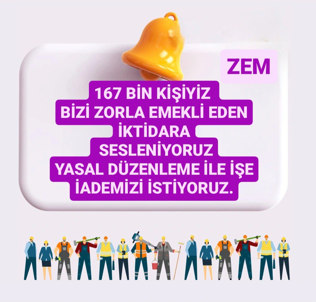 kranGr7's tweet photo. @ozanozturk_tr @vedatbilgn 
#ZorunluEmekliMeclise #isci 
2018 de taşerondan kadroya geçirilen, ardından ZORLA EMEKLİ edilerek işleri elinden alınan 167.000 KAMU işçisi işine dönmek için yasal düzenleme bekliyor.!
@RTErdogan @Akparti @akbasogluemin @AYMBASKANLIGI @yilmaztunc @dbdevletbahceli https://t.co/xbCs8IJqCW