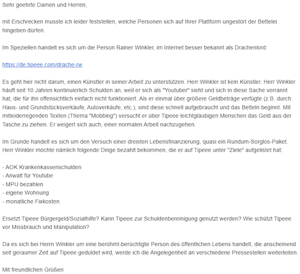 Die Wut hat mich übermannt und ich habe es etwas zu schnell zusammengeschissen. Aber man muss ja etwas tu-hen! Was soll die Scheiße, Tipeee?