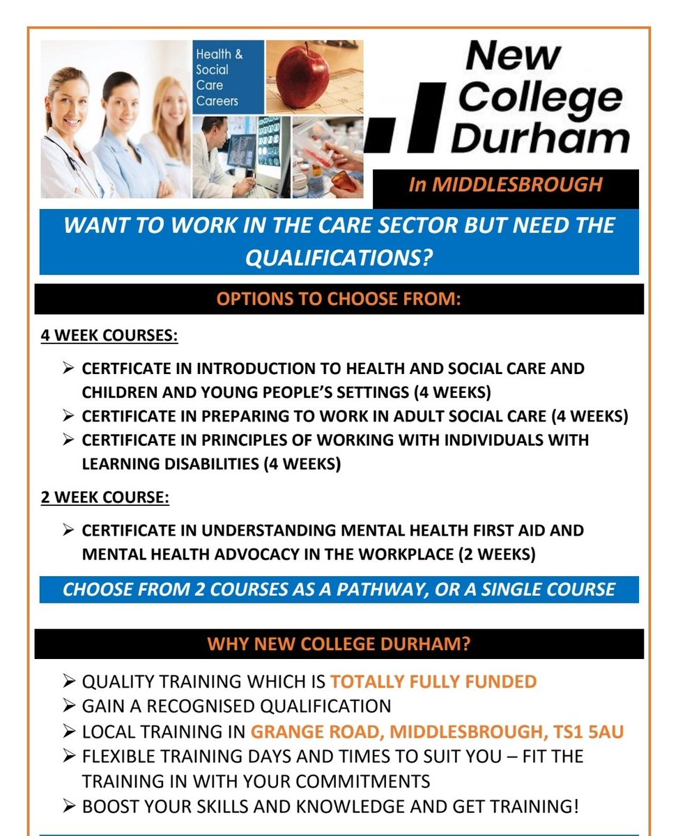 programme_start's tweet image. Want to work in the care sector but need the qualifications ?

Want a guaranteed job interview on completion of  course ?

We are working with a local employer to fill vacancies in domiciliary care.Minimum 16 hours,flexible /varied hours. 

For more info call 07707207106