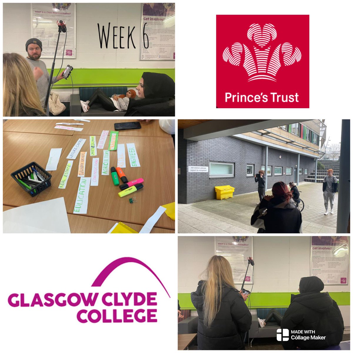 Team 69 Langside Campus Week 6 Flim making #Filmmaking our young people continue to develop new skills #Digital weekly Barista as normal #barista Prince's Trust #princestrust @Glasgow_Clyde