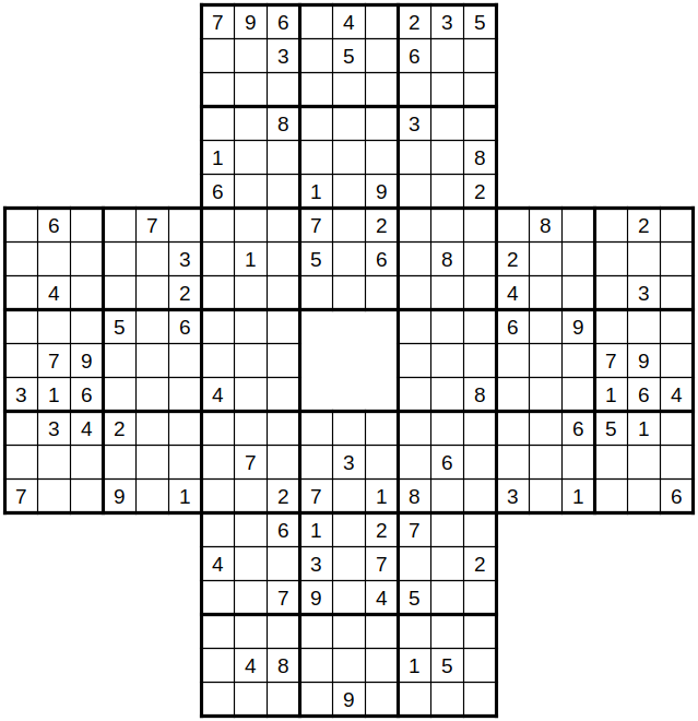 robakun2011's tweet photo. #数独 #sudoku #ナンプレ #numberplace
奴さん問題です(*^^*)
全体の形が折り紙「奴さん」風の重ね合わせ問題です(^o^)/
基本的な解き方で解けます(^_-)❤️
#robakun https://t.co/5Vx800oo6X