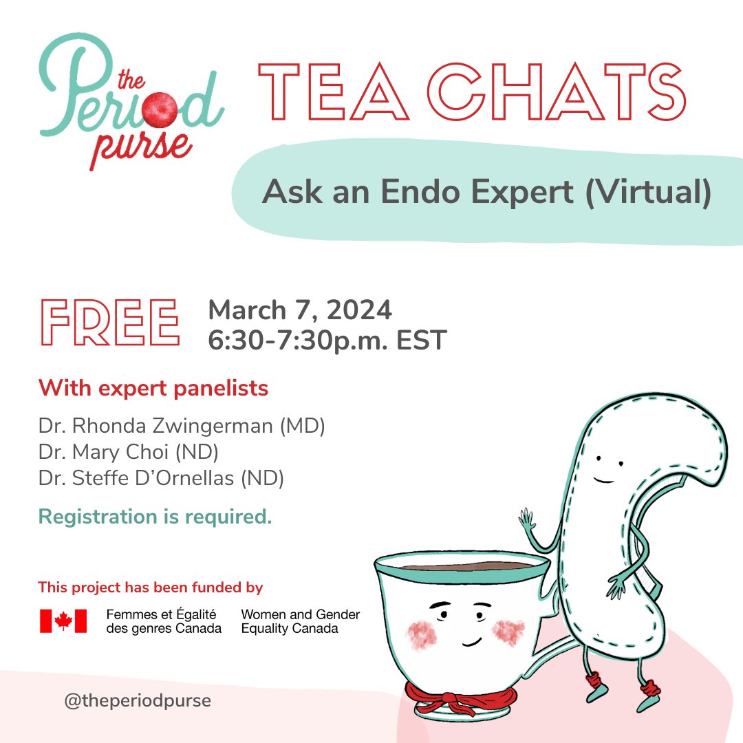 March is Endometriosis Awareness Month! Learn more about endo from experts leading &amp; working in the endo space! 🩸
📍 Virtual
🗓 Thursday, March 7, 2024
⏰ 6:30- 7:30 PM Eastern Standard Time
🎟 This event is FREE; registration is required.

Please visit eventbrite.ca/e/ask-an-endo-…