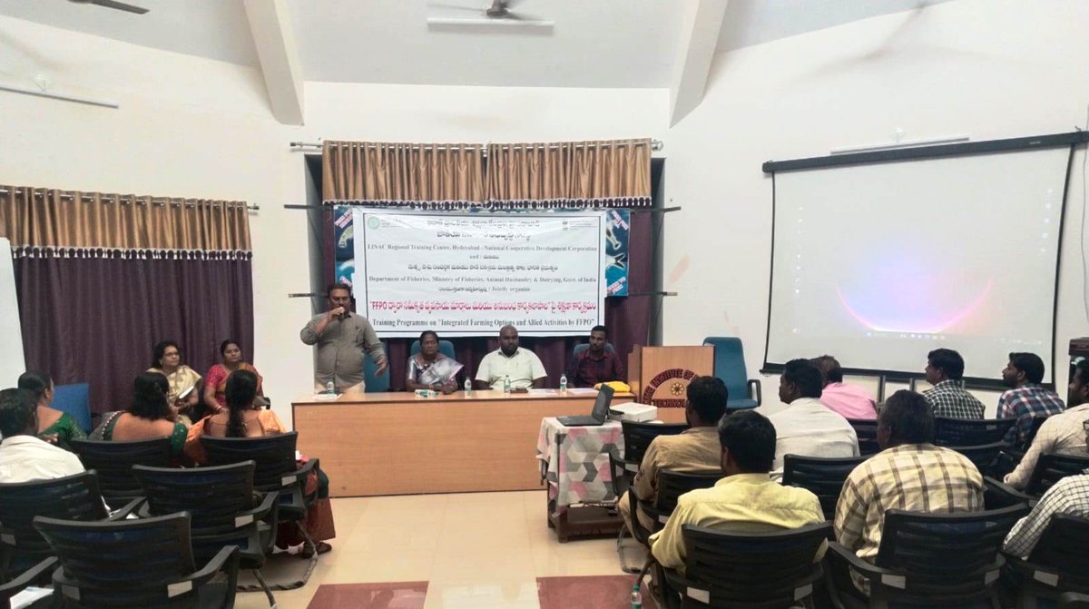 mdncdc's tweet photo. LINAC RTC Hyderabad! hosted a 3-day Residential FFPO Training Programme on Integrated Farming Options &amp; Allied Activities in Kakinada, AP. With 31 attendees, including 5 women, participants explored diverse business opportunities in aquaculture &amp; farming. #AgriTech #PMMSY https://t.co/S1SK996JG8