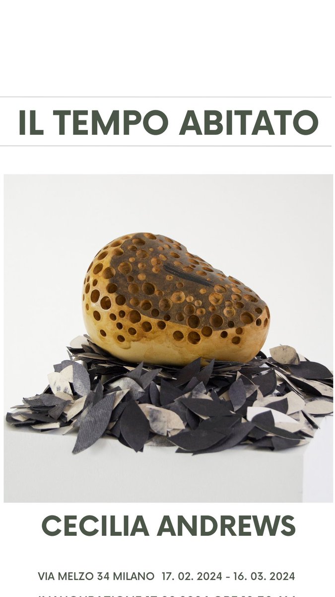 IL TEMPO ABITATO una mostra di ANDREA CARREÑO E CECILIA ANDREWS

“Concepire il tempo come uno scenario in cui si svolge la vita, dove una porta si apre a un’altra”

GALLERIA MATRIA
Via Melzo 34, Milano
dal martedì al sabato 11:00/13:00 - 15:00/19:00