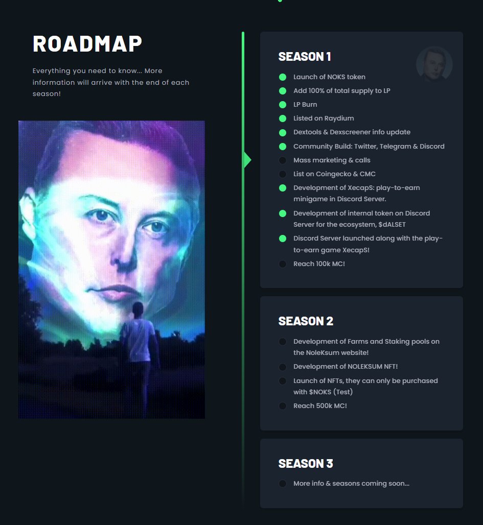 NoleksumSol's tweet photo. $NOKS roadmap has been updated! https://t.co/r8SuntPJYb