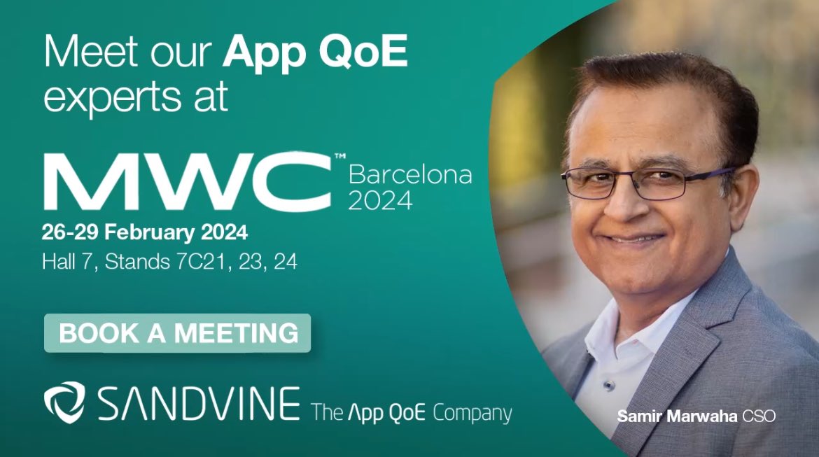 Join Sandvine's Cheif Solutions Officer, Samir Marwaha at #MWC24 for an exclusive briefing on our #AI driven AppLogic, and a sneak peak at the 2024 Global Internet Phenomena Report. Schedule your meeting here: web.cvent.com/event/698ed1ce…