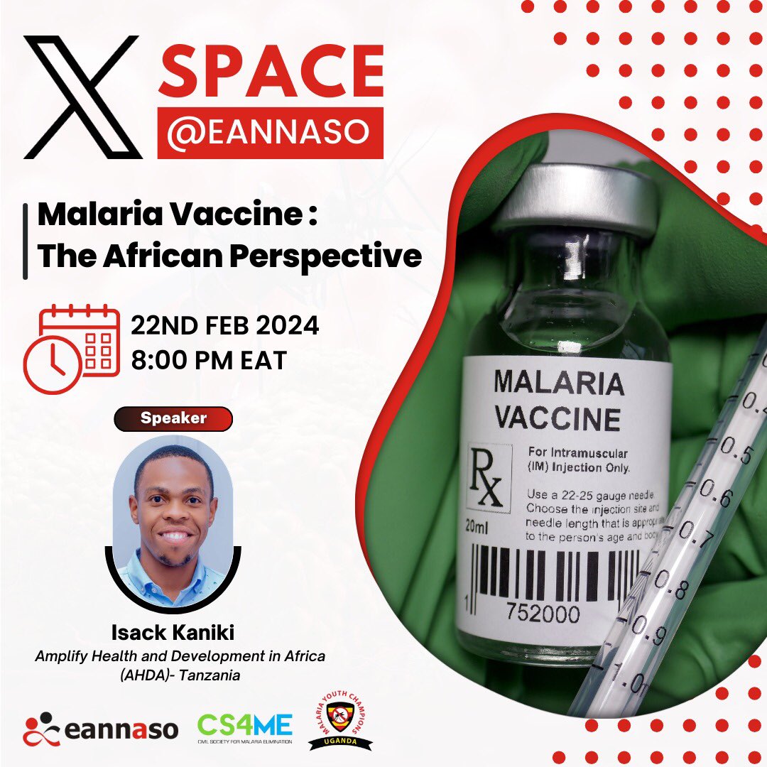 By July 2023, twelve African countries had expressed their interest in receiving the #malariavaccine. 
Join me on the 22nd at 20:00 hrs in a space organized by @eannaso where I will be a speaker discussing the African perspective on the vaccine.
Link 👇🏽
x.com/eannaso/status…