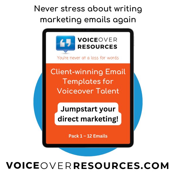 Voiceover Talent (@voiceover) on Twitter photo Having a hard time finding clients on the Pay-to-Play platforms?
You're not alone.
The amount of competition on those sites can be staggering.
Use email marketing to connect with clients who can hire you directly.
The email templates at VoiceoverResources.com can help! Having a hard time finding clients on the Pay-to-Play platforms?
You're not alone.
The amount of competition on those sites can be staggering.
Use email marketing to connect with clients who can hire you directly.
The email templates at VoiceoverResources.com can help!