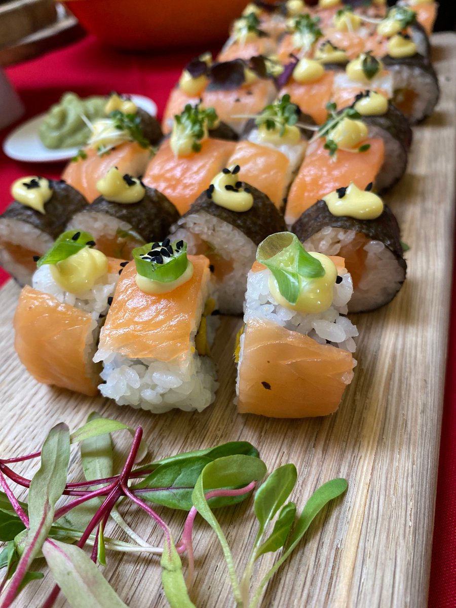 shrewsburyhouse's tweet photo. Sushi Day at SHS! Both students and staff enjoyed a delightful Japanese feast, skillfully prepared by Pankaj and our amazing catering team. It was a delectable culinary affair! #SushiDay #SchoolFeast @Thomas_Franks_ https://t.co/wLVK4ZfKW8
