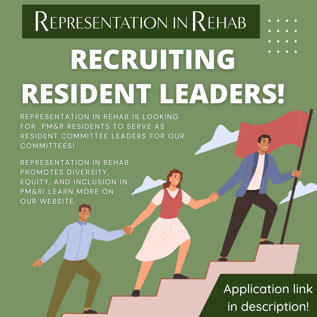 RepresentRehab's tweet photo. Reminder about our RiR resident leadership applications! Check out details and apply here by 2/26: https://t.co/2hKDcUEewA https://t.co/4uflKhpM0P