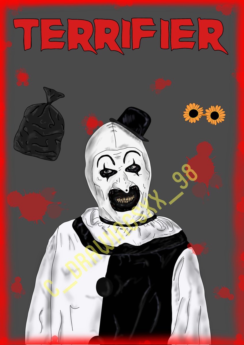 ⭐️ Terrifier digital drawing ⭐️ 

Dm if interested 📩  

Please RT 🙏 it would help so much! 
#drawing #Terrifier #Arttheclown #commissionsopen