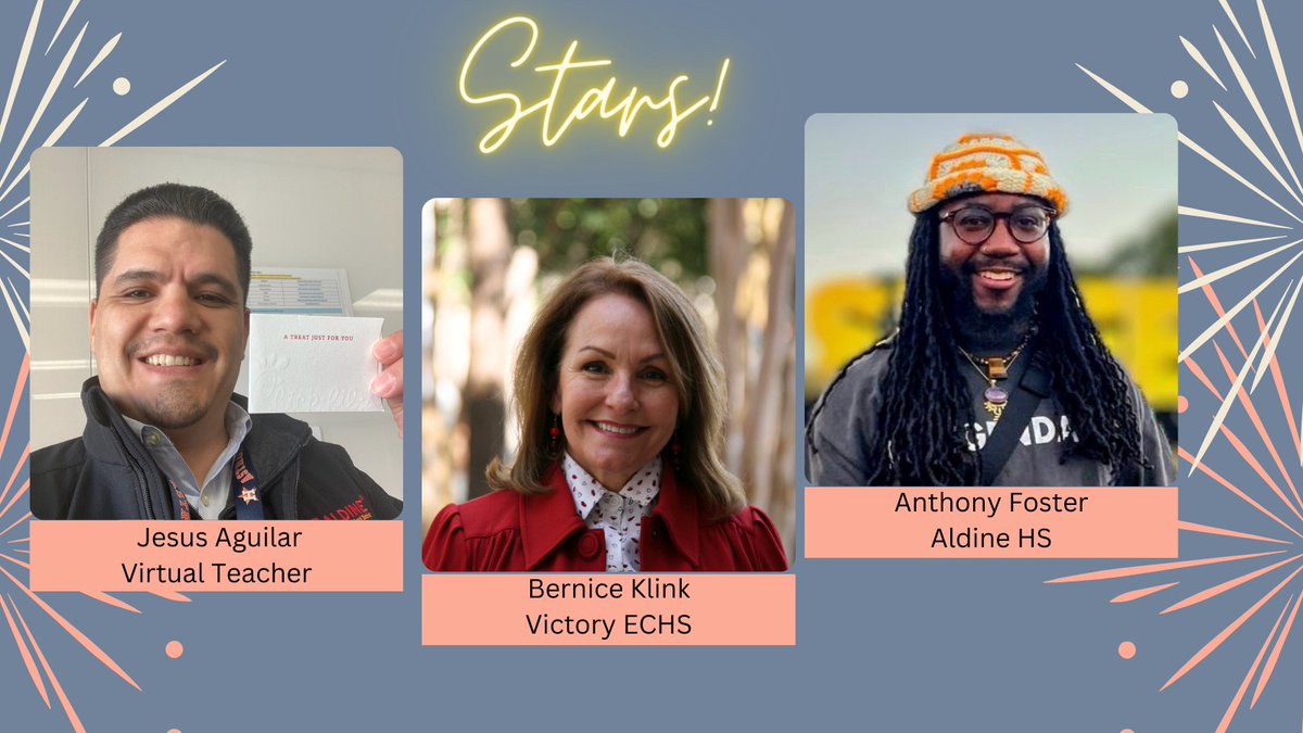 It's time for some recognition! In @AldineVS our virtual teacher of the quarter is Jesus Aguilar. Our new lab teachers of the month are Mr. Foster @AldineHS_AISD for January, and Ms. Klink @VictoryECHS for February. Congrats! #MyAldine @adbustil @skanderson26 #Educators