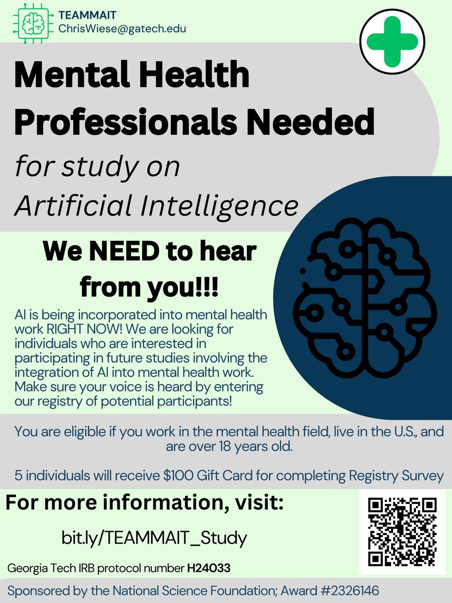AndrewSherrill's tweet photo. My colleague @DrChrisWiese and I are recruiting mental health professionals to join a registry of clinicians who want their voices heard in discussions about how AI is integrated into mental health work.

The future of clinical work depends on your input!

https://t.co/uWcWgCTlah https://t.co/Mchfi75nGt