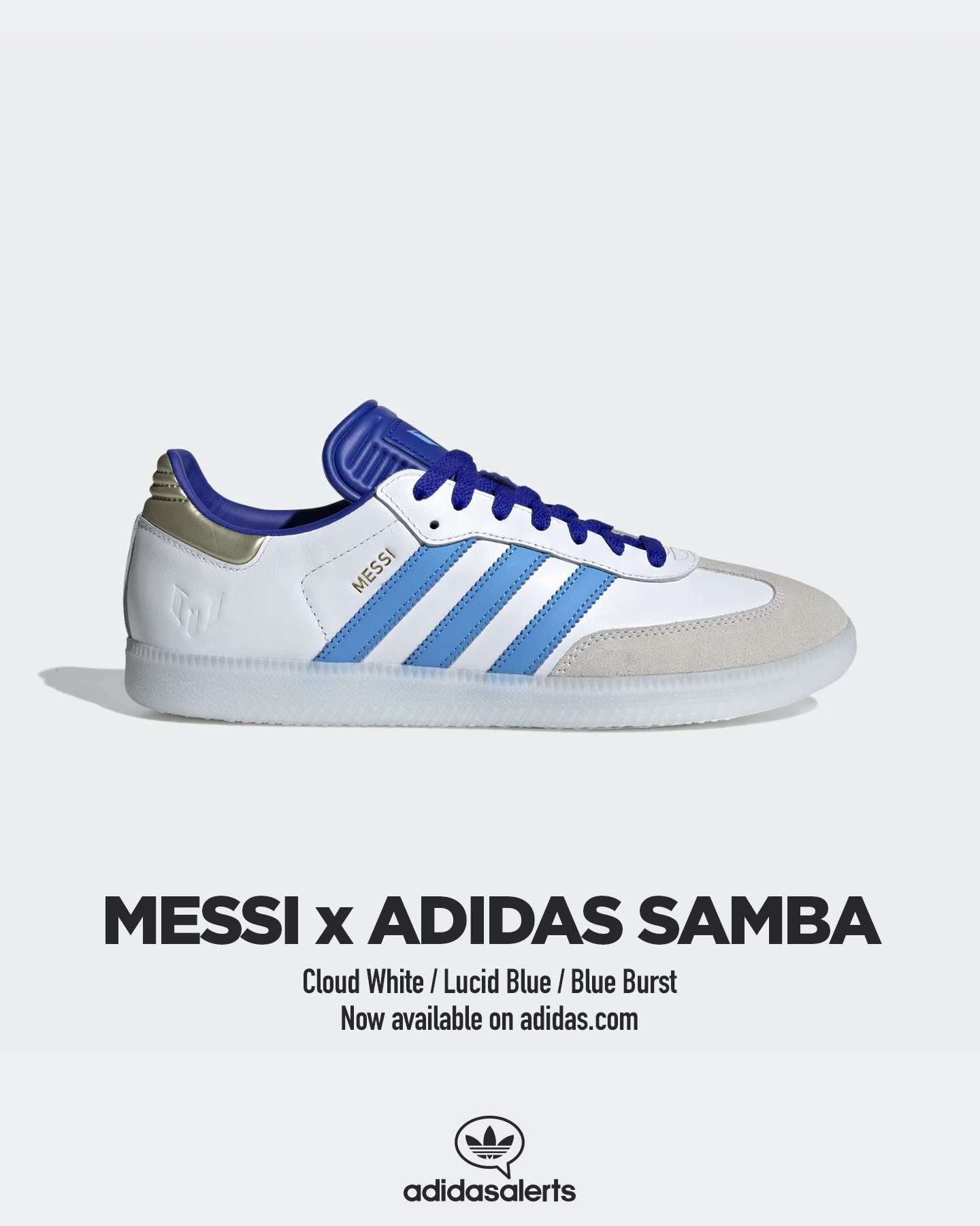 adidas x Lionel Messi ☆ Samba OG ‘Lucid Blue’ Adidas x Lionel Messi Samba Cloud White Lucid Blue | eBay