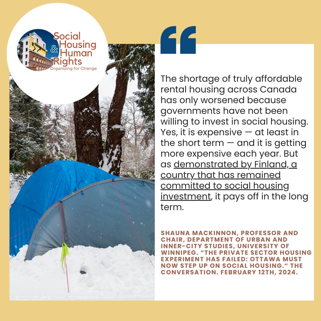 Politicians are saying that #housing affordability is at the top of their priority list. Yet, there has been little talk about social housing - the kind that's essential for low-income households in greatest need. Read more: tinyurl.com/2s3j8fdp