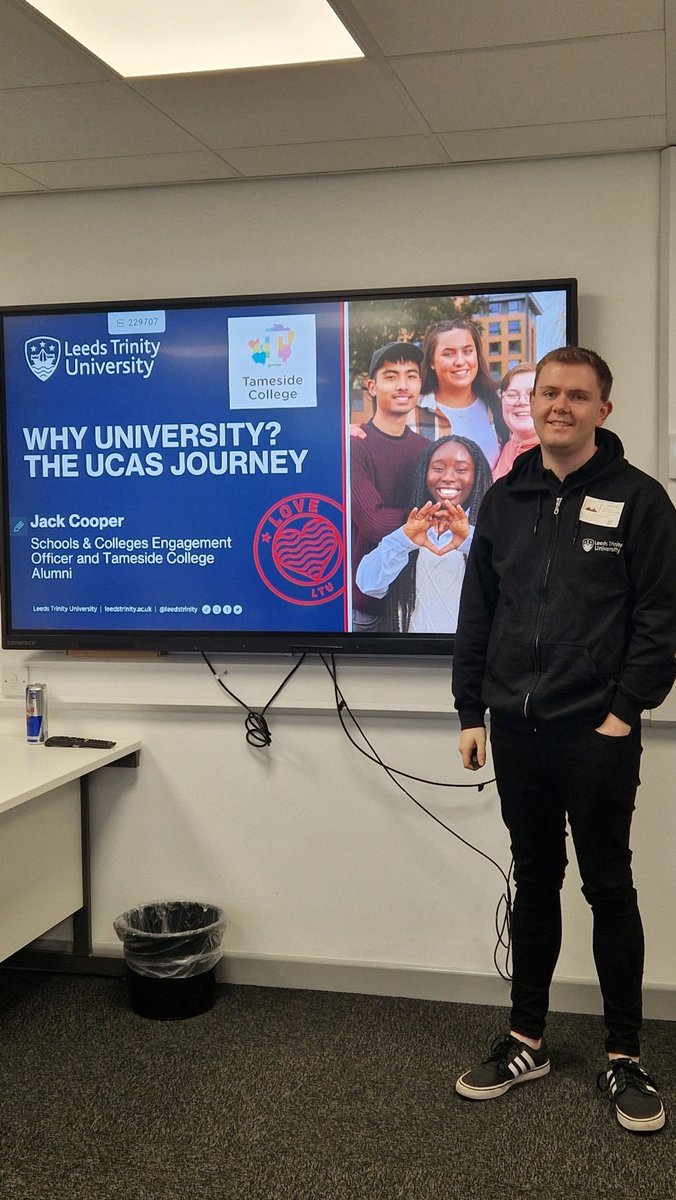 This morning, our SCE Officer <a href="/Jack_cooper10/">Jack Cooper</a> visited <a href="/TamesideCollege/">Tameside College</a> to deliver a 'Why University?' talk to Health and Social Care students, who came to our December Subject Focus Day.

If you'd like us to provide your students with similar insights, please get in touch!
