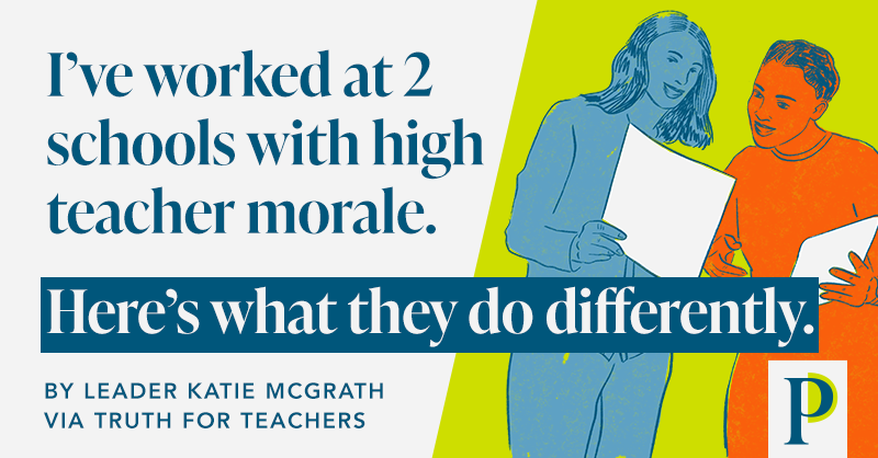 "I’ve worked at two schools with high teacher morale. Here’s what they do differently." ––Leader <a href="/MrsKTMcGrath/">Katie McGrath</a>

truthforteachers.com/how-schools-ca…
