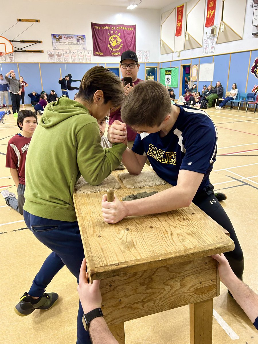 rtobin01's tweet photo. A great showing by @NLA_School17 during the Northern Games last night. Lots of highlights including gold medals in stick jump, bench reach, arm wrestle and back bend! Way to go Eagles 🦅🥇 https://t.co/tXPKdTkKvL