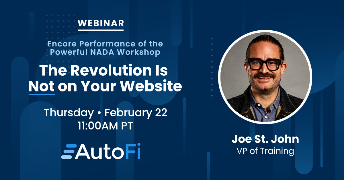 Don't miss Joe's encore performance of his NADA workshop this Thursday at 11am PT. As a former general manager and NADA Academy instructor, Joe St. John works with dealers across the nation on the best practices that help them close deals. In this session, Joe will discuss how…