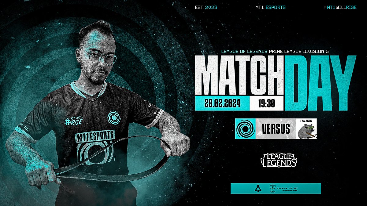 Heute ist Matchday gegen die Spacegliders. Gemeinsam zeigen wir, was wir draufhaben🖤🤍

🆚 #Spacegliders
⏰ 19:30
🎙 <a href="/HonischMoritz/">Votig23</a> &amp; simplefrenzy
📺 twitch.tv/mt1_esports

⚒<a href="/AE_WallerDN/">David -Waller- Darga</a>
🌴<a href="/MT1Mort/">Mort</a>
🧙🏻‍♂️@MT1Wakaikami
🏹<a href="/Sh0ckZzii/">Sh0ckZzi</a>
⚕️<a href="/Tobi1924437/">MT1 Bill</a>

#MT1WILLRISE #MT1WIN