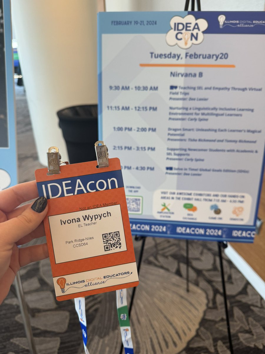 Very excited for all the amazing sessions today at IDEAcon 💡 especially <a href="/MrsSpinasClass/">Carly Spina</a> presentations 🤩<a href="/D64News/">D64 Park Ridge-Niles</a>