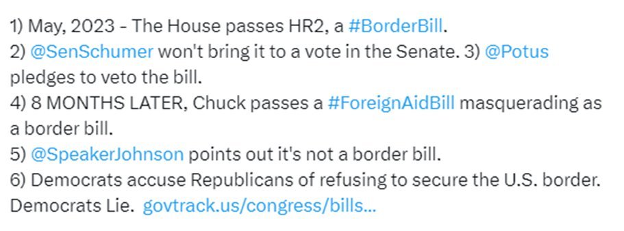 GudTroubl2's tweet photo. @ChrisMurphyCT That was a #ForeignAidBill, not a U.S. border bill. https://t.co/GyBt7RmSUE