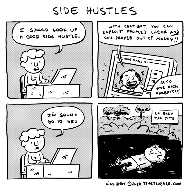 i drew a comic about side hustles