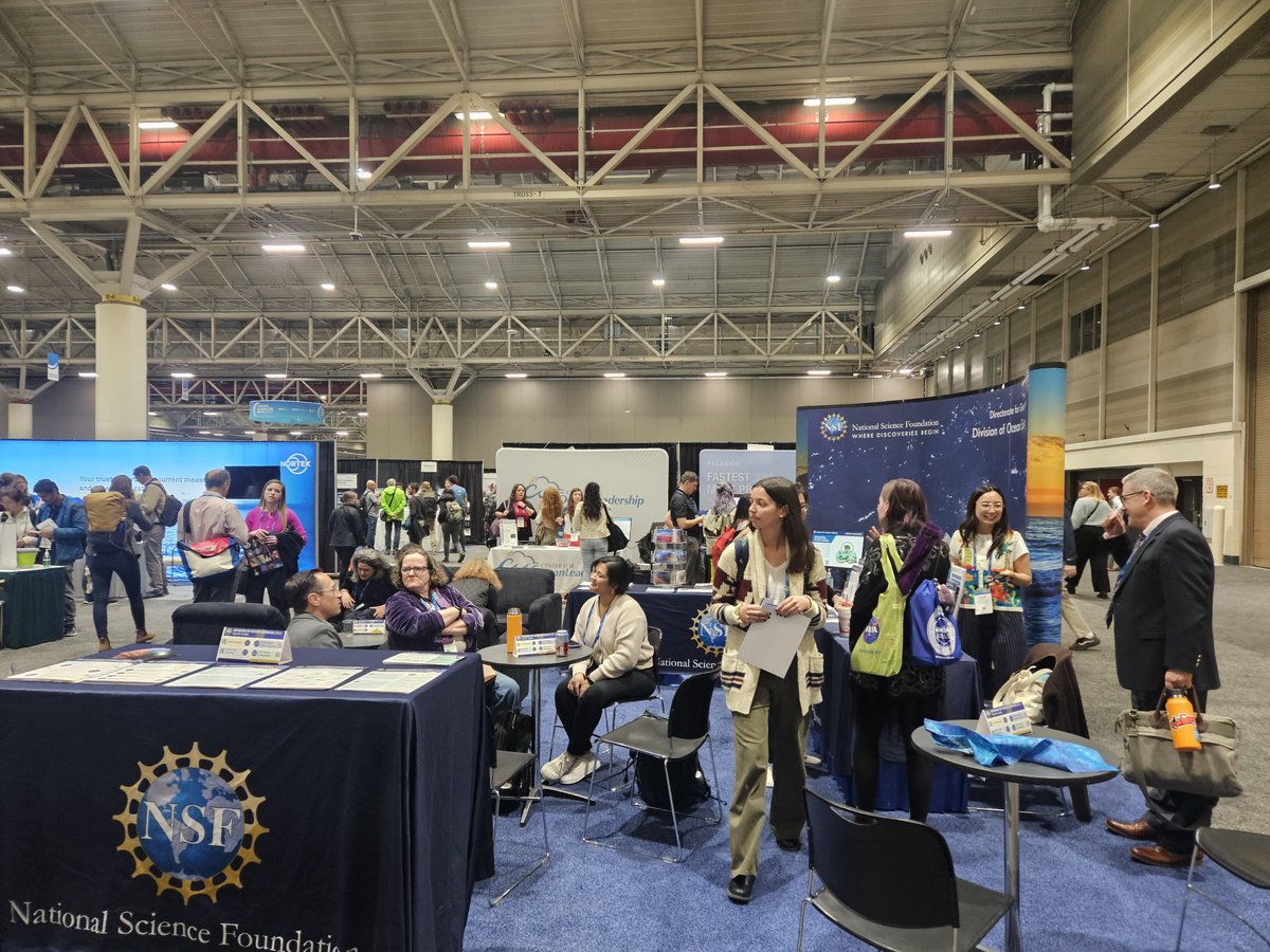 We're at @theAGU's Ocean Science Meeting in New Orleans! Come and meet us at booth 103 or join a town hall with NSF's Division of Ocean Sciences TODAY at 12:45 pm CT in room 203-205. #OSM24