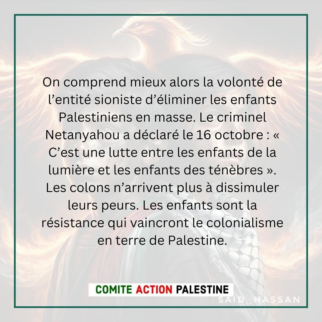 ComiteAction's tweet photo. 1/2 Les enfants sont les sont la résistance qui vaincront le colonialisme en Palestine 
#Gaza_Genocide 
#Sondage
#Bardella https://t.co/A7rYBEpeVt