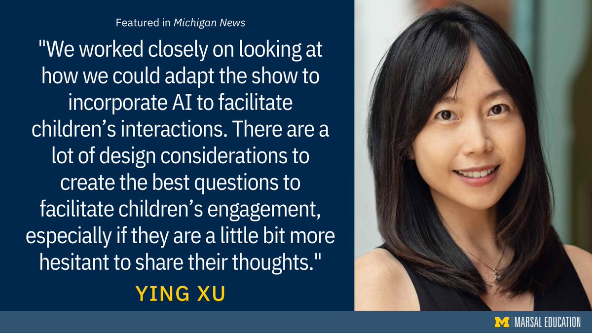 Ying Xu designed interactive dialogue for the lead character in the new @PBSKIDS animated series, “Lyla in the Loop.” The AI-assisted show will be able to interact with young viewers because of programming devised by Xu. myumi.ch/W5xEJ @YYingXu