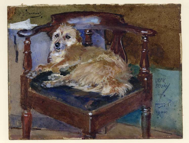 #LoveYourPetDay 🐶 

‘Dear Friday, a Study of the Artist's Dog’, 1900

A treasured companion, Munnings wrote about his little dog ‘Friday’ in his Autobiography:
 
1/2